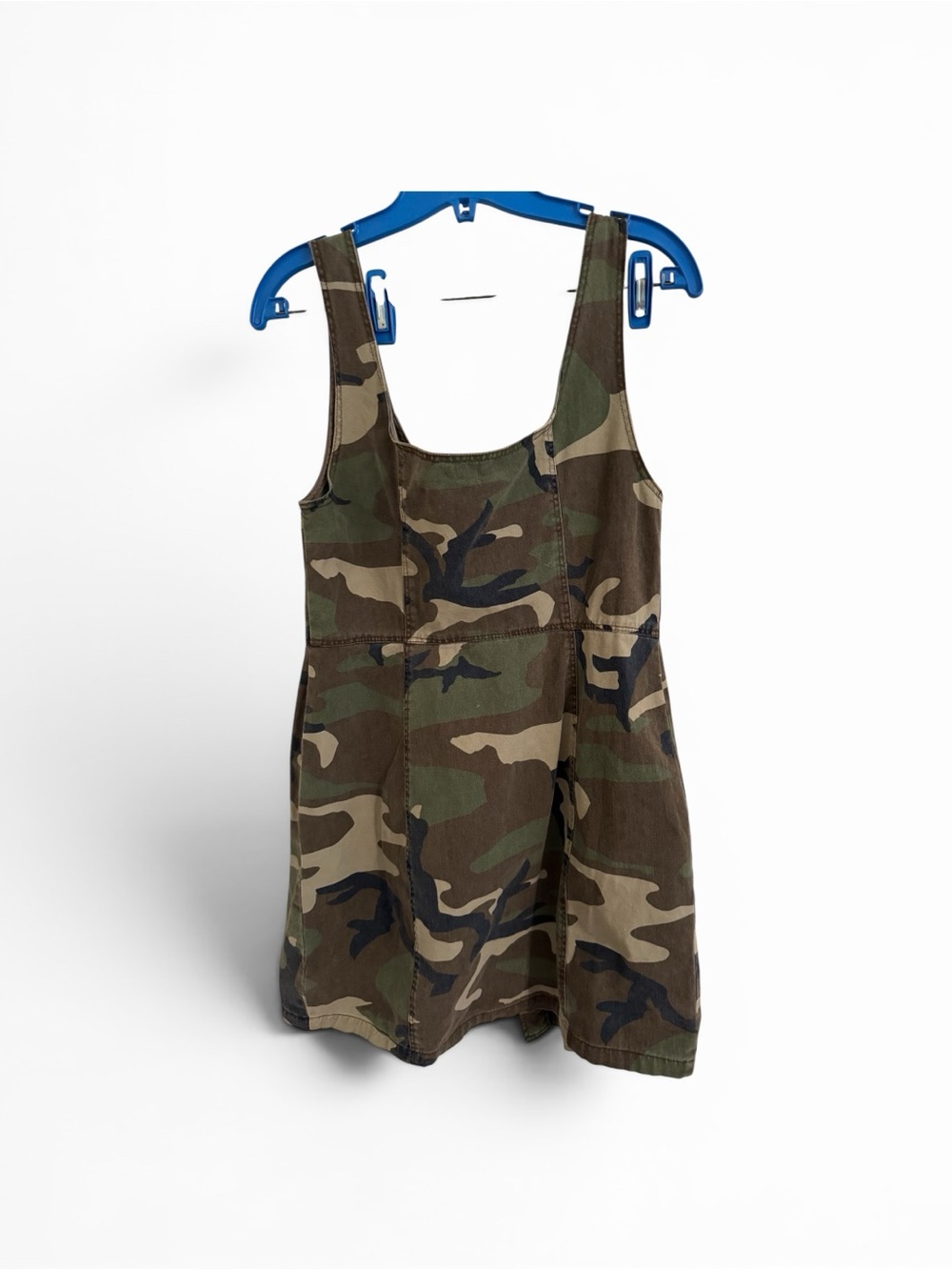 Camouflage button-front mini dress (Size L) - Picture 3 of 7